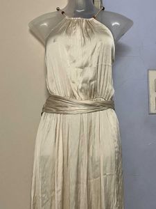 zara branded Elegant Cream Maxi Dress