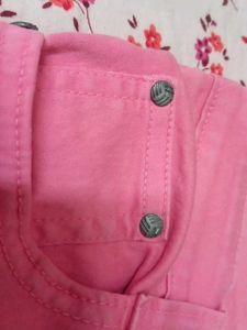 Pink Cropped Capri Pants