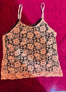 Peach Lace Cami Top