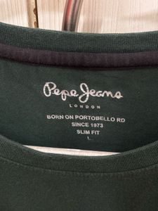 Pepe Jeans Men&#39;s Dark Green Slim Fit T-Shirt