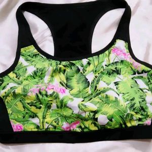 Tropical Print Sports Bra