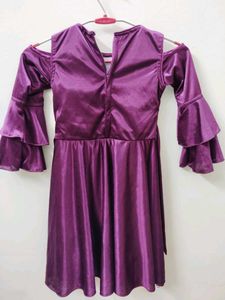 4-6 Years Elegant Purple Girl&#39;s Party Dress