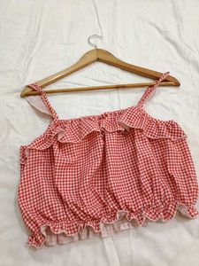 Gingham Print Cute Top