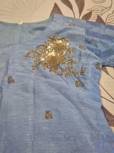 Blue Embroidered Kurta