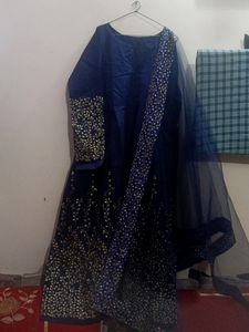 Blue Gown With Beautiful Embroidery 😍