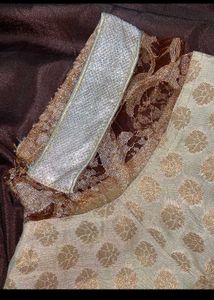 Elegant Brown Floral Saree