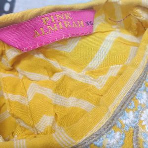Yellow Embroidered Chevron Top