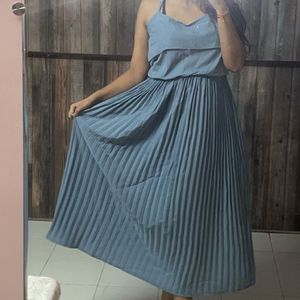 Pleated Flared Dress