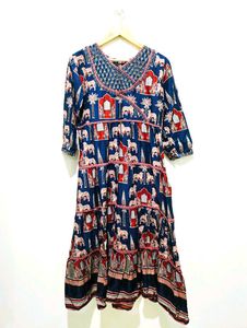 Elephant Print Tiered Dress