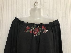 Bershka Black Off the Shoulder Top