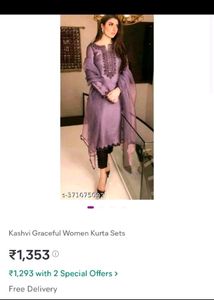 Beautiful Lavender Kurta Set