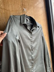 Satin Olive Green Shirt