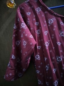 Burgundy Floral Print Tunic