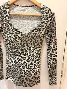 Leopard Print Long Sleeve Top