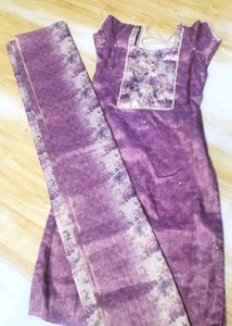 Semi Tissue Floral Kurta Set