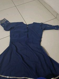 Elegant Navy Blue Gharara Suit with Dupatta