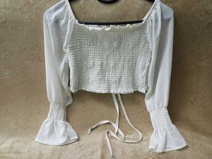 Chic White Long Sleeve Top
