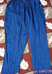 Blue Striped Embroidered Tunic