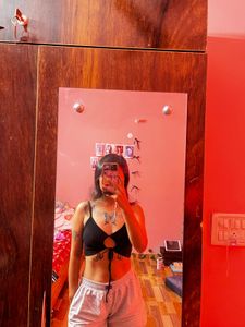 H&M Black Cut Out Crop Top