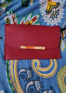 Red Clutch with Gold Accent