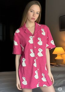 Vibrant Pink Night Suit Top