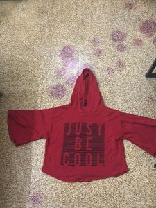 Red Hoodie Crop Top