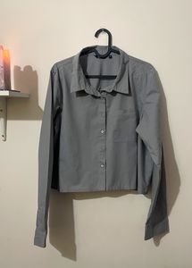Light Grey Crop Formal Shirt
