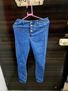 4 Button High Waist Jeans👖