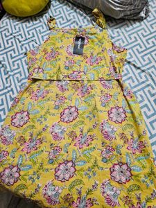 Yellow Floral Yousta Dress - Size L