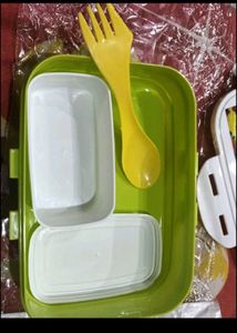 Lunch Box In Green Colour With Iron Man Theme