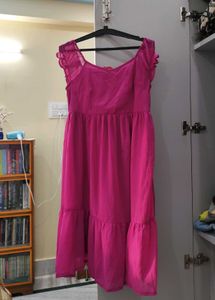 Fuchsia Pink Midi Dress