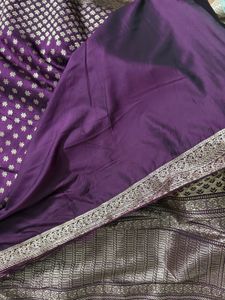 Fresh Beautiful Purple Coloured Banarasi Silk Sare