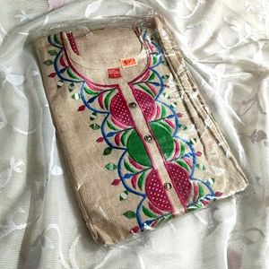 Mirror Work Khadi Cotton Kurti
