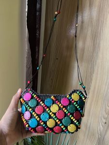 Boho Chic Multi-Color Polka Dot Shoulder Bag