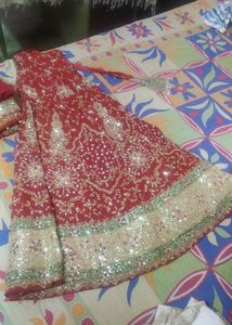 Bridal Lahnga, Chunni Blouse Red