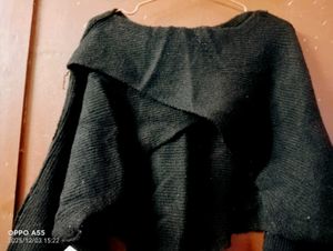 Stylish Black Knit Sweater