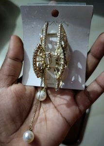 Pearl &amp; Rhinestone Floral Hair Clip