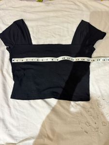 Black Square Neck Crop Top