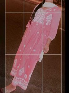 Pink Embroidered Frock Set
