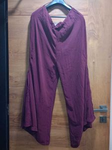 RITU KUMAR Maroon Flared Palazzo Pants