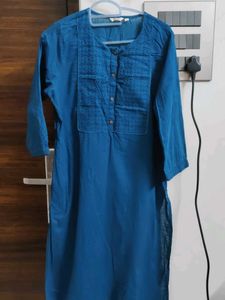 Teal Blue Cotton Kurti used Twice Only