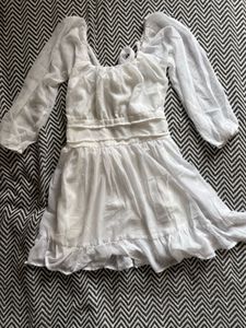 White Flowy Mini Dress