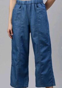 Women Culottes Mid Blue