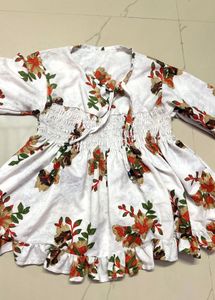 Floral Print Ruffle Sleeve Top