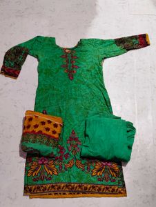 Pure Cotton Printed Kurta Plazo &amp; Dupatta Set