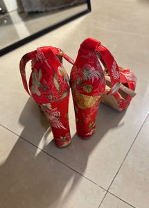 Red Floral Heels size 38