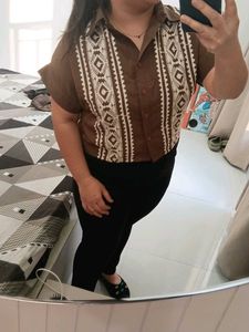 Vintage Style Brown Patterned Shirt