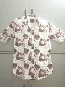 Abstract Print Button-Down Shirt