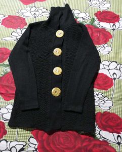 Elegant Black Knit Cardigan used