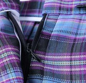 Purple Plaid Korean Skirt